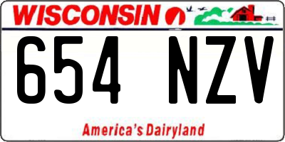 WI license plate 654NZV