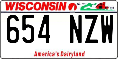WI license plate 654NZW