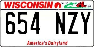 WI license plate 654NZY