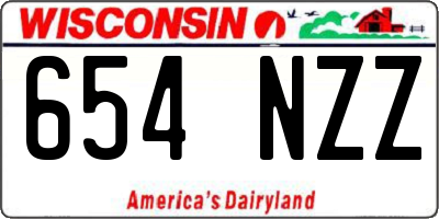 WI license plate 654NZZ