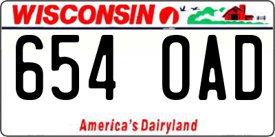 WI license plate 654OAD