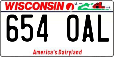 WI license plate 654OAL