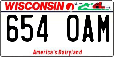 WI license plate 654OAM