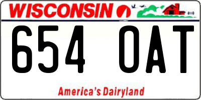 WI license plate 654OAT