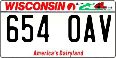 WI license plate 654OAV