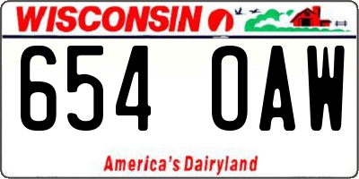 WI license plate 654OAW