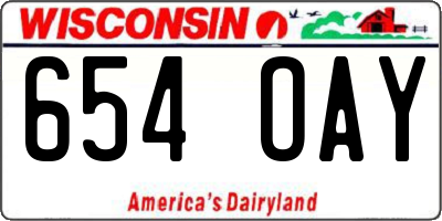 WI license plate 654OAY
