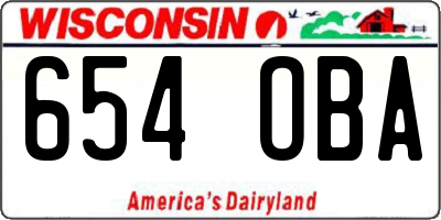 WI license plate 654OBA
