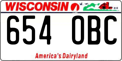 WI license plate 654OBC