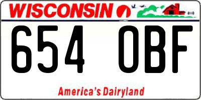 WI license plate 654OBF