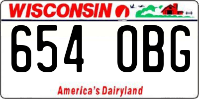 WI license plate 654OBG