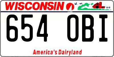 WI license plate 654OBI