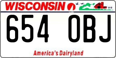 WI license plate 654OBJ