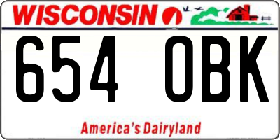 WI license plate 654OBK