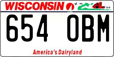 WI license plate 654OBM