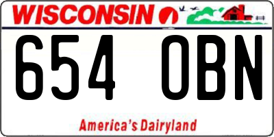 WI license plate 654OBN