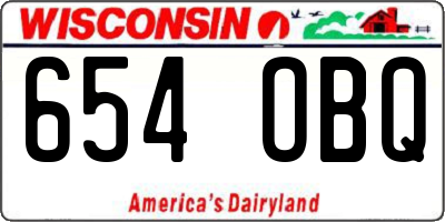 WI license plate 654OBQ
