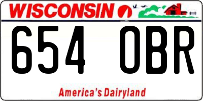 WI license plate 654OBR