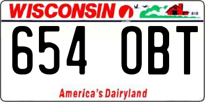 WI license plate 654OBT