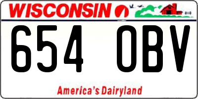 WI license plate 654OBV
