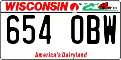 WI license plate 654OBW