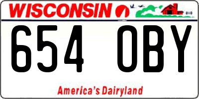 WI license plate 654OBY