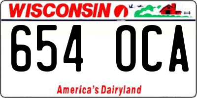 WI license plate 654OCA