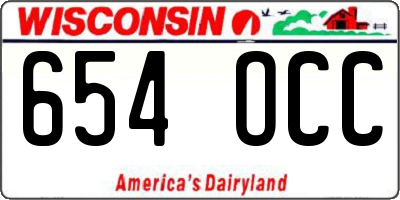 WI license plate 654OCC