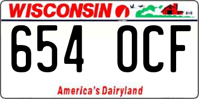 WI license plate 654OCF