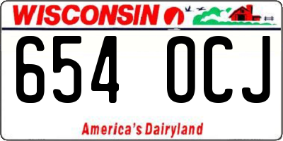 WI license plate 654OCJ