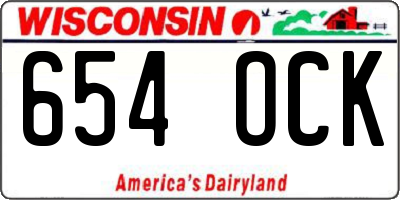 WI license plate 654OCK