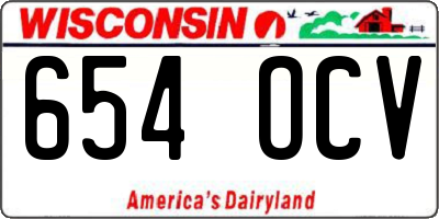WI license plate 654OCV