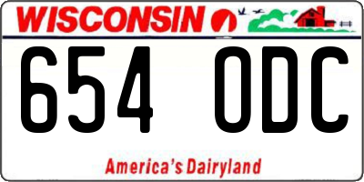 WI license plate 654ODC