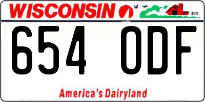WI license plate 654ODF