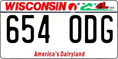 WI license plate 654ODG
