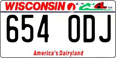 WI license plate 654ODJ