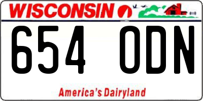 WI license plate 654ODN