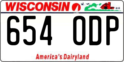 WI license plate 654ODP