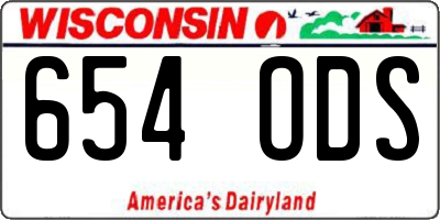 WI license plate 654ODS