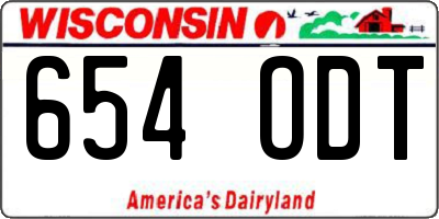 WI license plate 654ODT