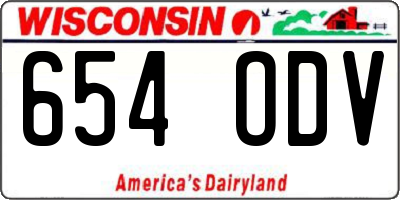 WI license plate 654ODV