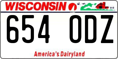 WI license plate 654ODZ