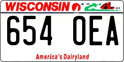 WI license plate 654OEA