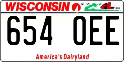 WI license plate 654OEE
