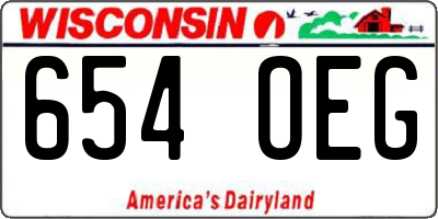 WI license plate 654OEG