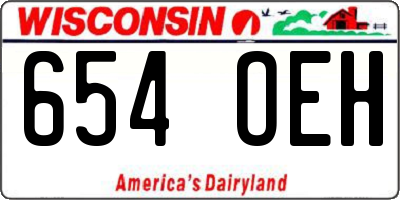 WI license plate 654OEH