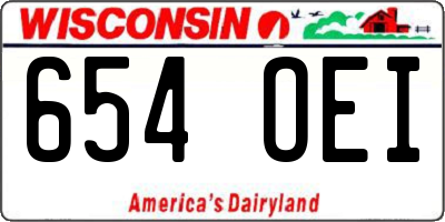 WI license plate 654OEI