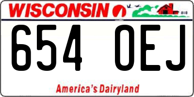 WI license plate 654OEJ