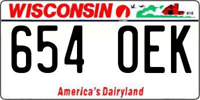 WI license plate 654OEK