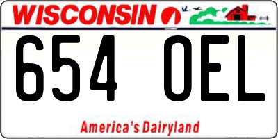 WI license plate 654OEL
